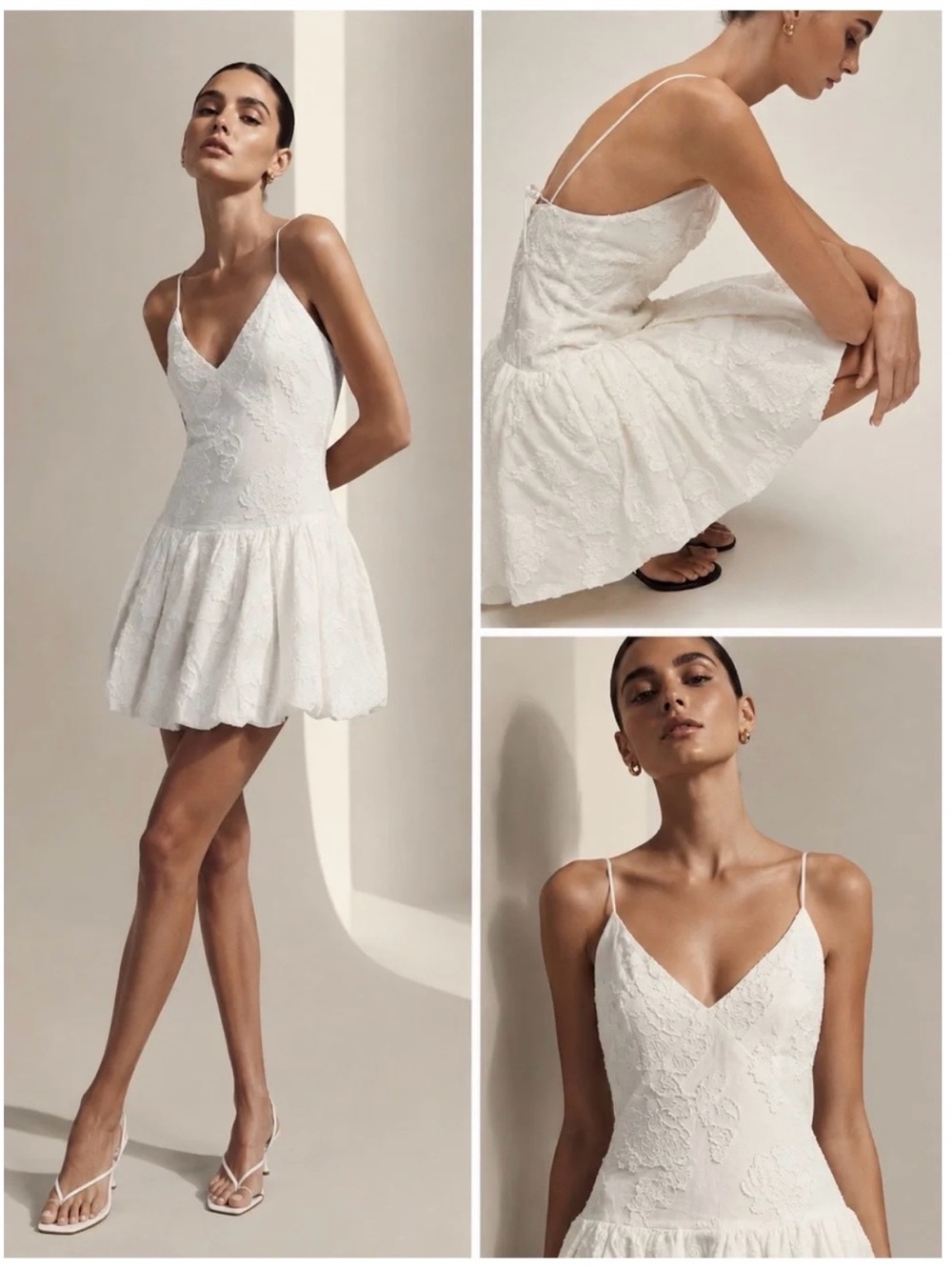 Caroline Constas White Floral Lace Mini Dress - Picture 5 of 5
